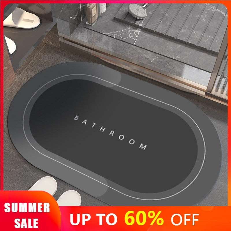 Super Absorbent Bath Mat Quick Drying Bathroom Rug Non-slip Entrance Doormat Nappa Skin Floor Mats Toilet Carpet Home Decor