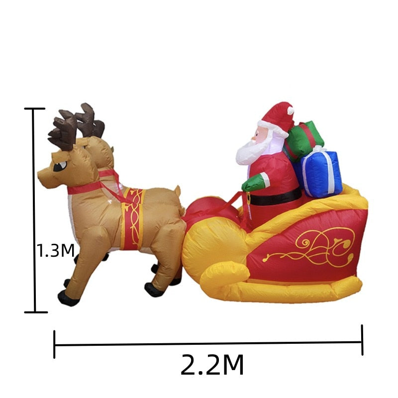 2.4M Large Christmas Inflatable Outdoor Decorations Santa Claus LED Light Outdoor Christmas Decoration for Home Garden New Year