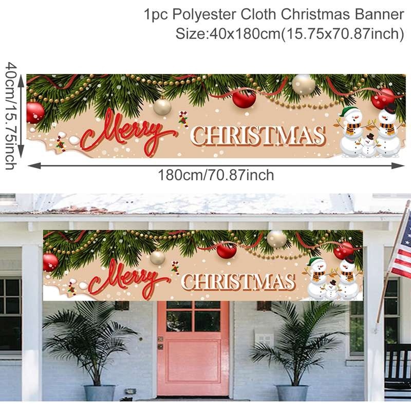 Christmas Outdoor Banner Flag Christmas Decoration For Home 2022 Xmas Ornaments Gifts Navidad Noel Natal Happy New Year 2023