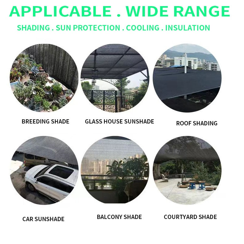 Outdoor HDPE UV Protection Shade Mesh 12 Needle 90% Shade Rate Car Pergola Garage Solar Shade Mesh Blue Green Black