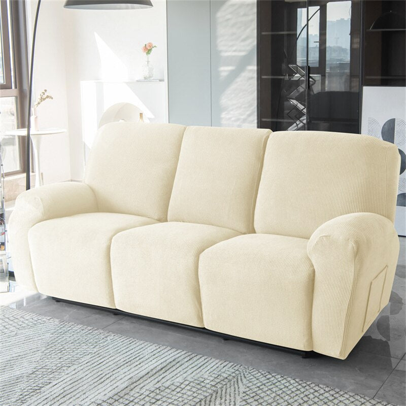 1 2 3 Seater Polar Fleece Recliner Sofa Cover Elastic Spandex Couch Slipcover Lazy Boy Armchair Covers for Living Room Furniture