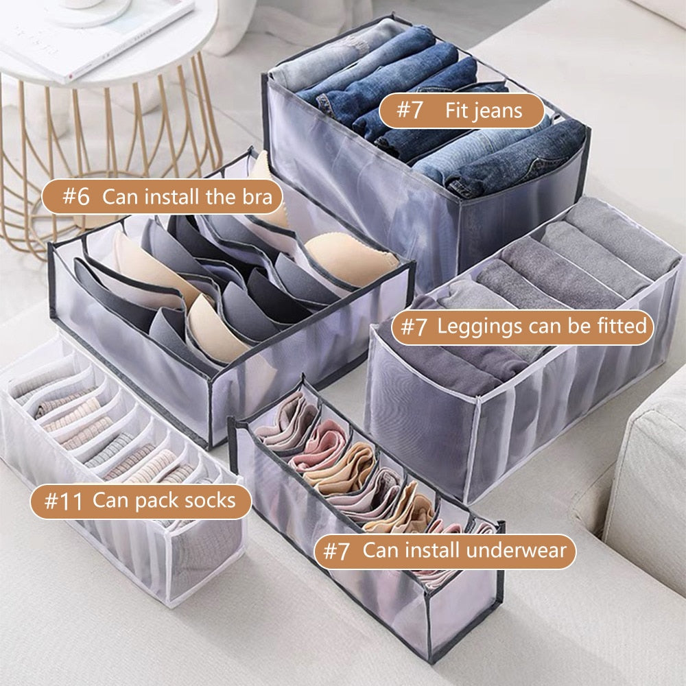 Underwear Organizer T-shirts Clothes Organizer Drawer Closet Organizers Socks Pants Storage Boxes Wardrobe Storage Organizers