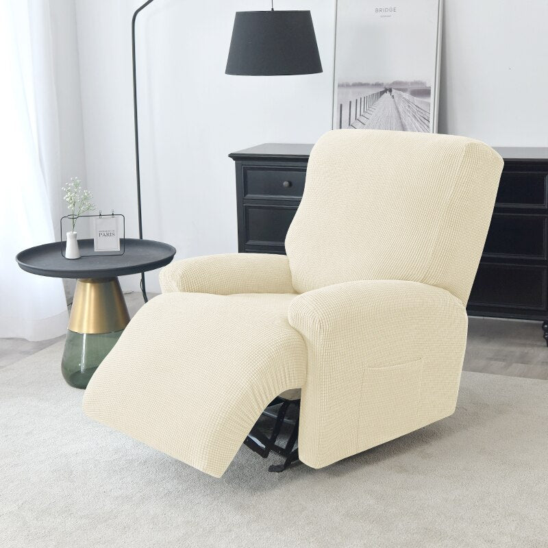 1 2 3 Seater Polar Fleece Recliner Sofa Cover Elastic Spandex Couch Slipcover Lazy Boy Armchair Covers for Living Room Furniture