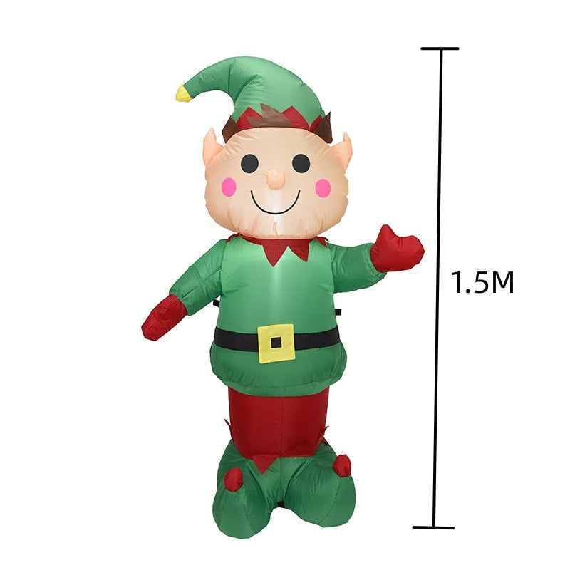 2.4M Large Christmas Inflatable Outdoor Decorations Santa Claus LED Light Outdoor Christmas Decoration for Home Garden New Year