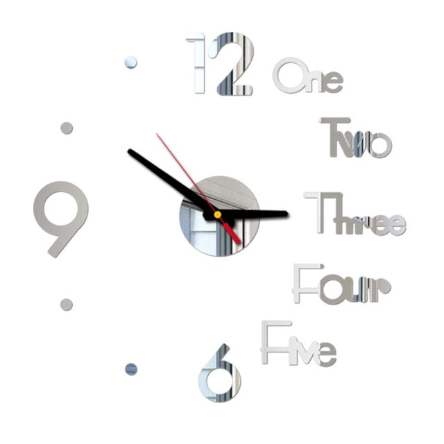 Modern Large Wall Clock 3d Mirror Sticker Unique Big Number Watch Diy Decor Wall Clock Art Sticker Decal Home Modern Decoration