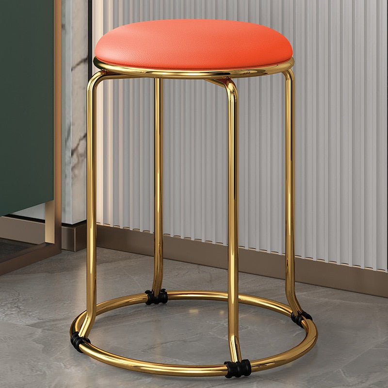 Scandinavian Velvet Bar Chair Kitchen Lounge Salon Table Hotel Round Stool Chair Bathroom Outdoor Style Cadeira Furniture OA50DC