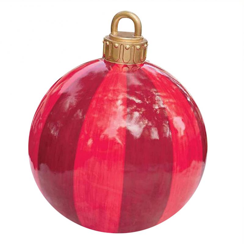 60CM Outdoor Christmas Inflatable Decoration Ball PVC Giant Big Ball Christmas Tree Decorations Toy Ball New 2023