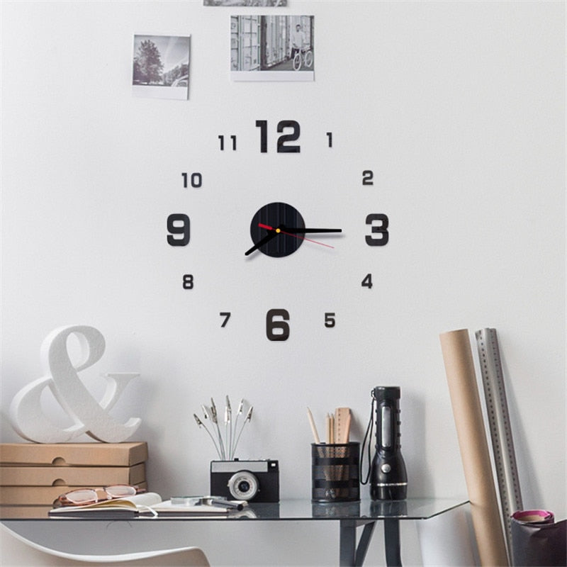 Modern Large Wall Clock 3d Mirror Sticker Unique Big Number Watch Diy Decor Wall Clock Art Sticker Decal Home Modern Decoration