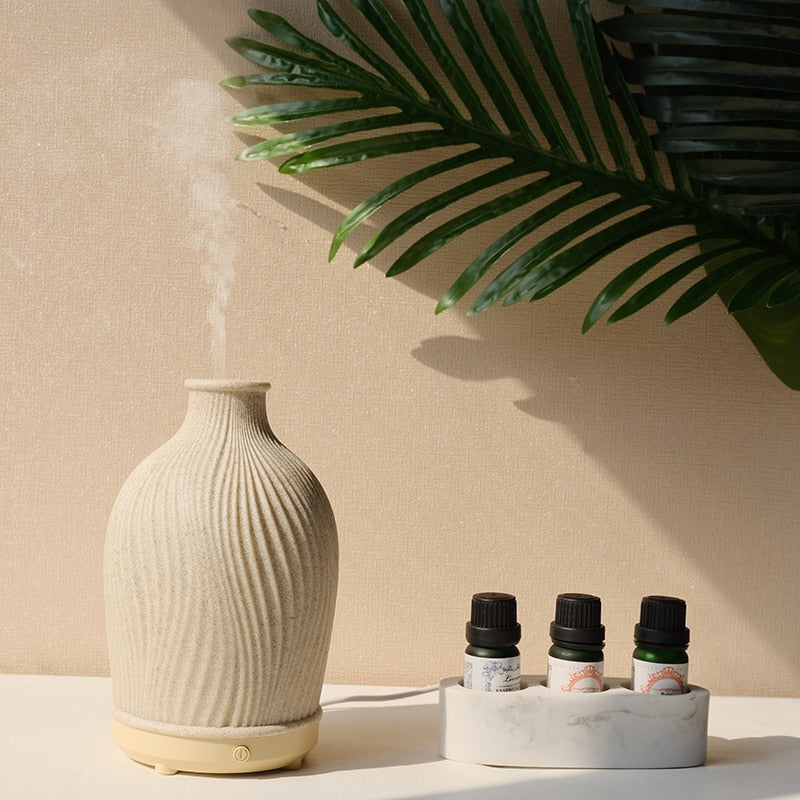 Essential Oil Fragrance Diffuser Ceramic wax burner Fashionable Ultrasonic Air Humidifier for Home Bedroom Living Room