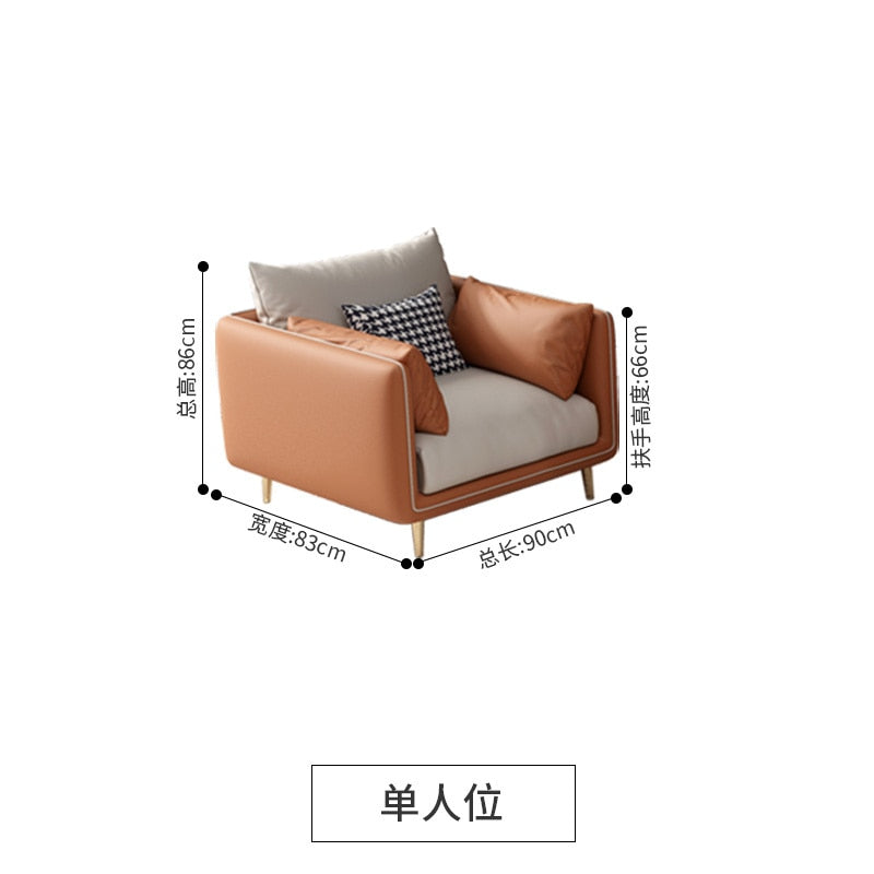 New Modern fabric Living Room Sofas Italian Home Furniture Simple Single Bedroom Sofa Light Luxury Small Backrest Sofa Chair