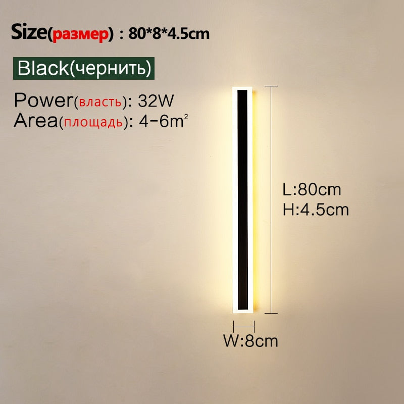 Wall lamp line minimalist  light long strip  outdoor waterproof garden decoration villa background wall garden light