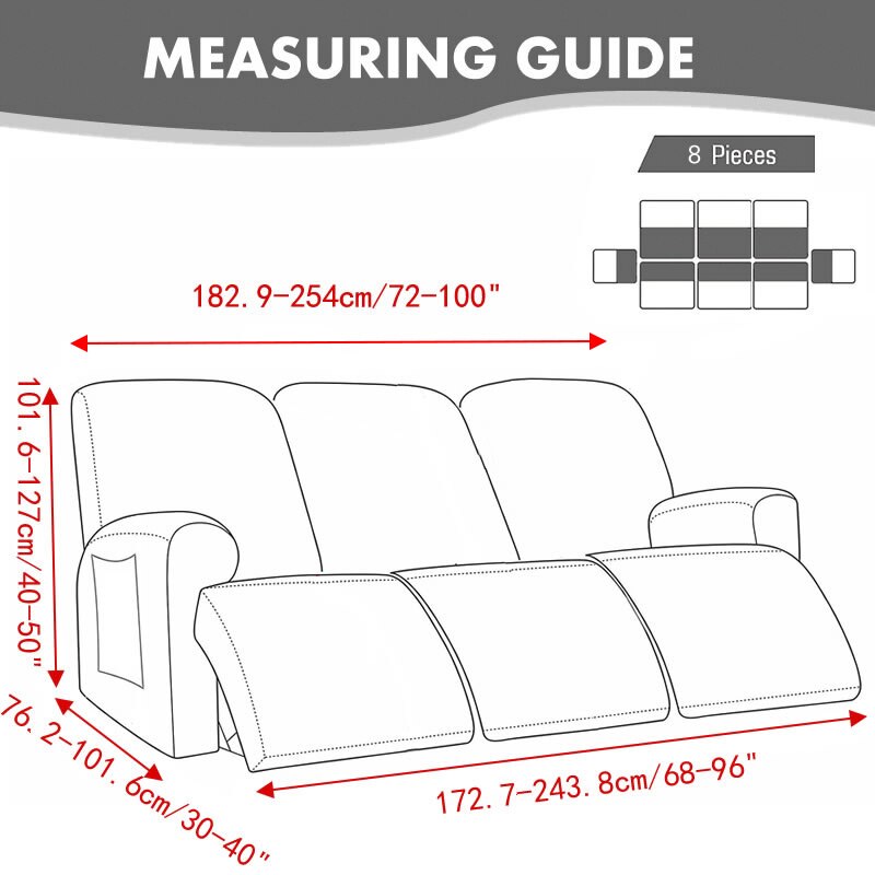 1 2 3 Seater Polar Fleece Recliner Sofa Cover Elastic Spandex Couch Slipcover Lazy Boy Armchair Covers for Living Room Furniture