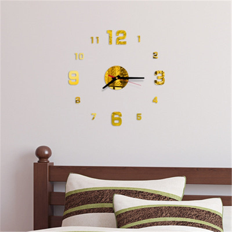 Modern Large Wall Clock 3d Mirror Sticker Unique Big Number Watch Diy Decor Wall Clock Art Sticker Decal Home Modern Decoration