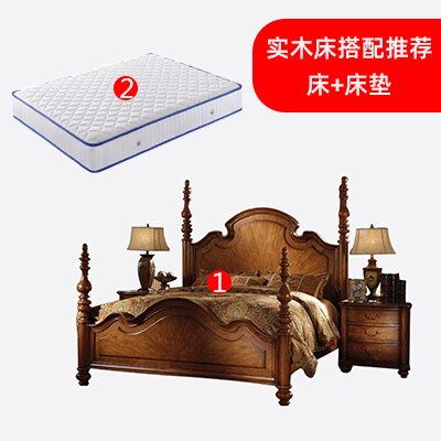 Modern American Solid Bed Double Bed New Simple Princess Bed European Roman Column Master Bedroom