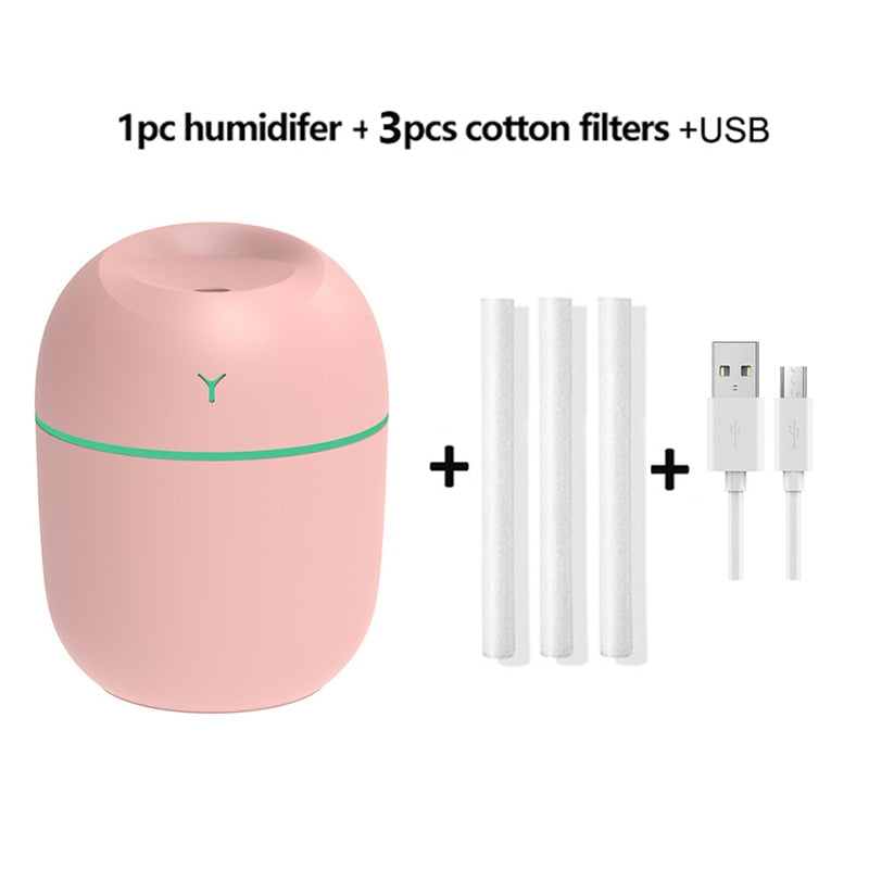 Kindream 220ml Mini Air Humidifier USB Aroma Essential Oil Diffuser For Home Car LED Night Lamp Diffuser