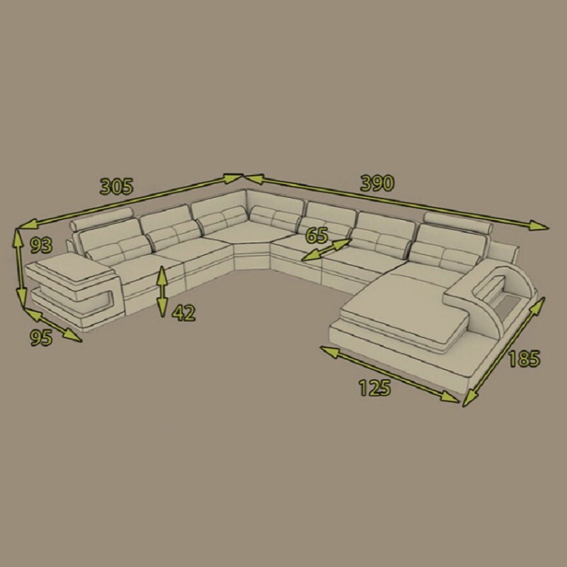 KAROIS S4404 Nordic Furniture Cowhide Sofa European Corner Leather Sofa Combination new arrival