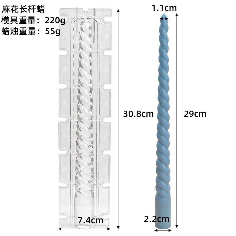 Long Pillar Wax Acrylic Candle Molds for DIY Handmade Scented Romantic Dinner Candle Injection Mould Home Decor Ornament