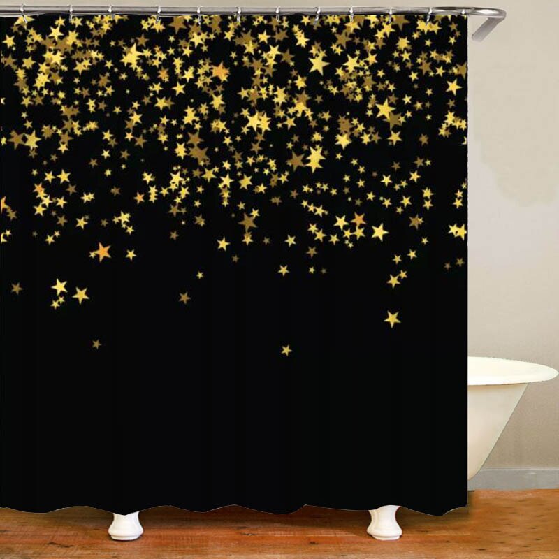 Trendy Rose Gold Falling Sparkle Glitter Bathroom Shower Curtain Set Girly Peach Pink Confetti Dust Dot Bath Mats Cortina Baño