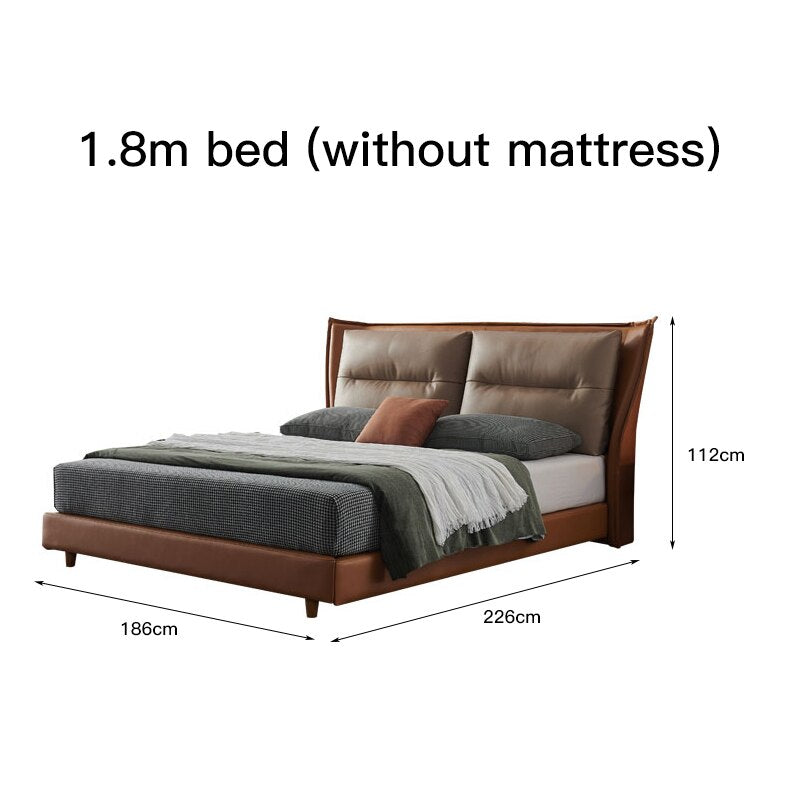 ltalian Light Luxury Wedding Bed New Modern Minimalist Leather Master Bedroom Fashionable Confortable cama luxo casal