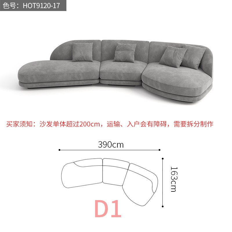 2022 new corner sofa Italian designer technology fabric combination