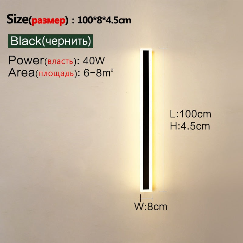 Wall lamp line minimalist  light long strip  outdoor waterproof garden decoration villa background wall garden light