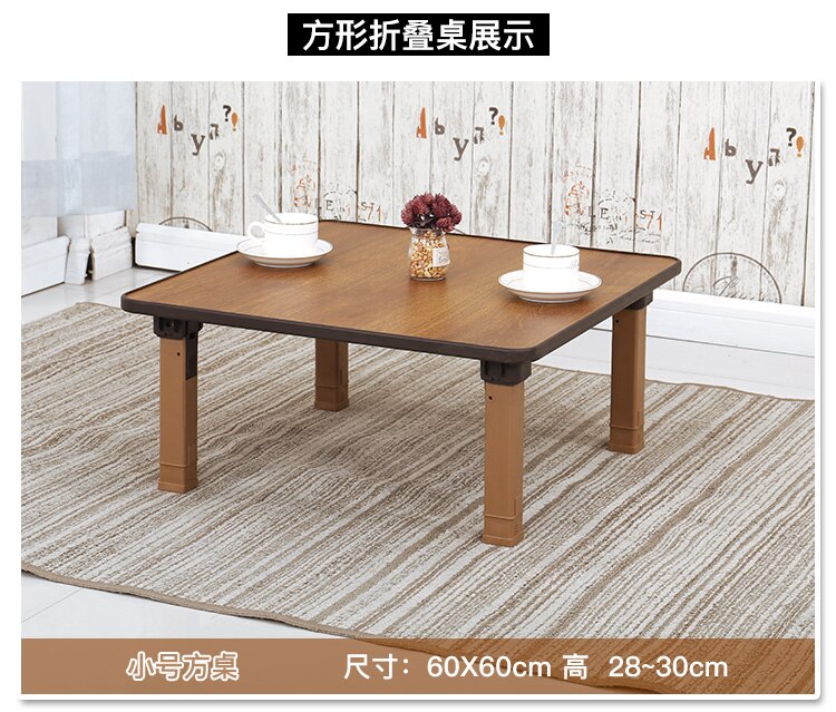 Household Folding Table Multi-functional Round Rectangle Square Small Dining Coffe Table Tatami Bay Window Table Home Furniture