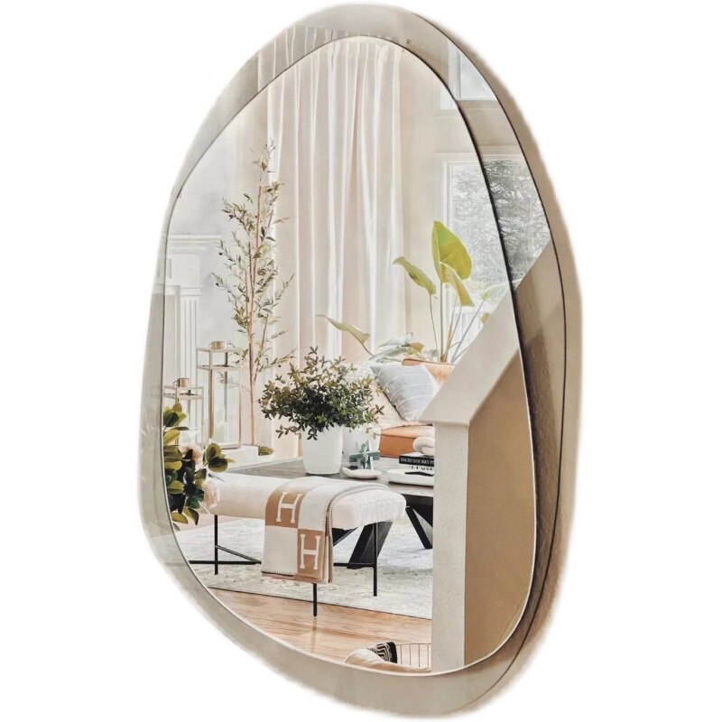 Modern Design Irregular Makeup Mirror Bedroom Acrylic Asymmetrical Hallway Mirror Portable Quality Lusterko Room Decoration