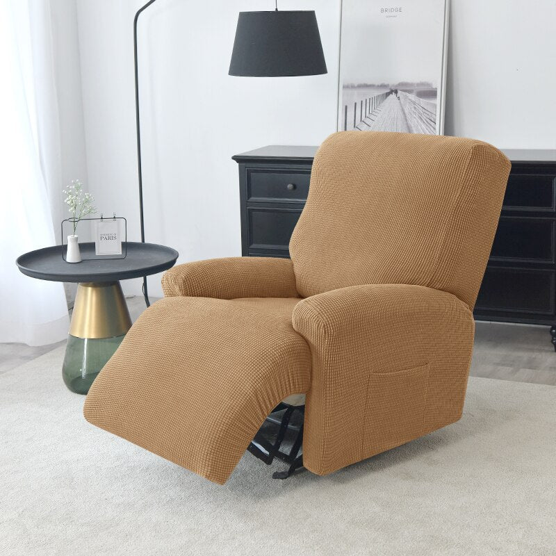 1 2 3 Seater Polar Fleece Recliner Sofa Cover Elastic Spandex Couch Slipcover Lazy Boy Armchair Covers for Living Room Furniture