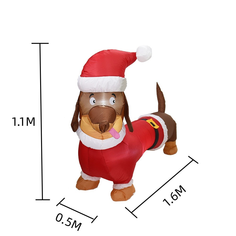 2.4M Large Christmas Inflatable Outdoor Decorations Santa Claus LED Light Outdoor Christmas Decoration for Home Garden New Year