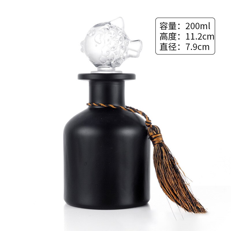 5pcs/lot 50/100/150/200ml Pure Black Frosted Aromatherapy Bottles Reed Diffuser Glass Bottle Home Fragrance Essential Oil Bottle