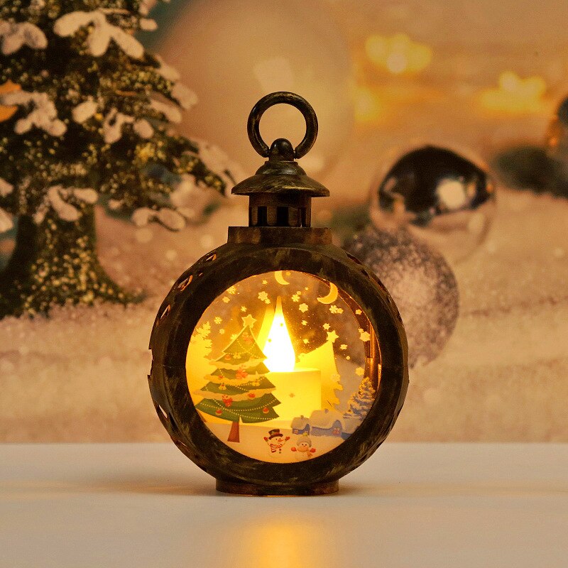 LED  Santa Claus Round Lights Chirstmas Decorations for Home Chirstmas Gifts for Kids Children Navidad New Year 2023 Home Decor