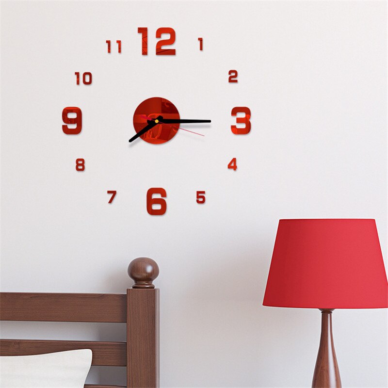 Modern Large Wall Clock 3d Mirror Sticker Unique Big Number Watch Diy Decor Wall Clock Art Sticker Decal Home Modern Decoration