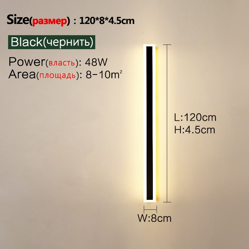 Wall lamp line minimalist  light long strip  outdoor waterproof garden decoration villa background wall garden light