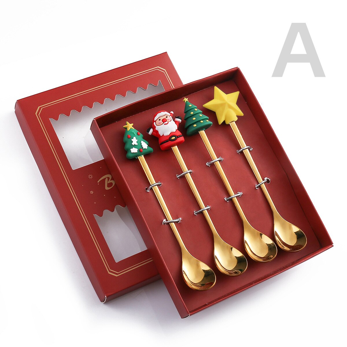 4pcs  Year Christmas Spoon Fork Christmas Decorations for Home Xmas Gifts Navidad 2022 Christmas Tableware Decor Kids Gifts