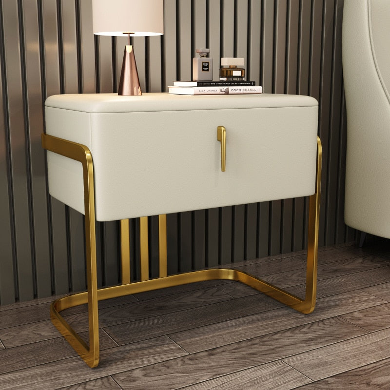 Luxury Modern Iron Golden Nightstand Coffee Sofa End Bedside Table Home Furniture Bedstand Cabinet Cupboard Bedroom