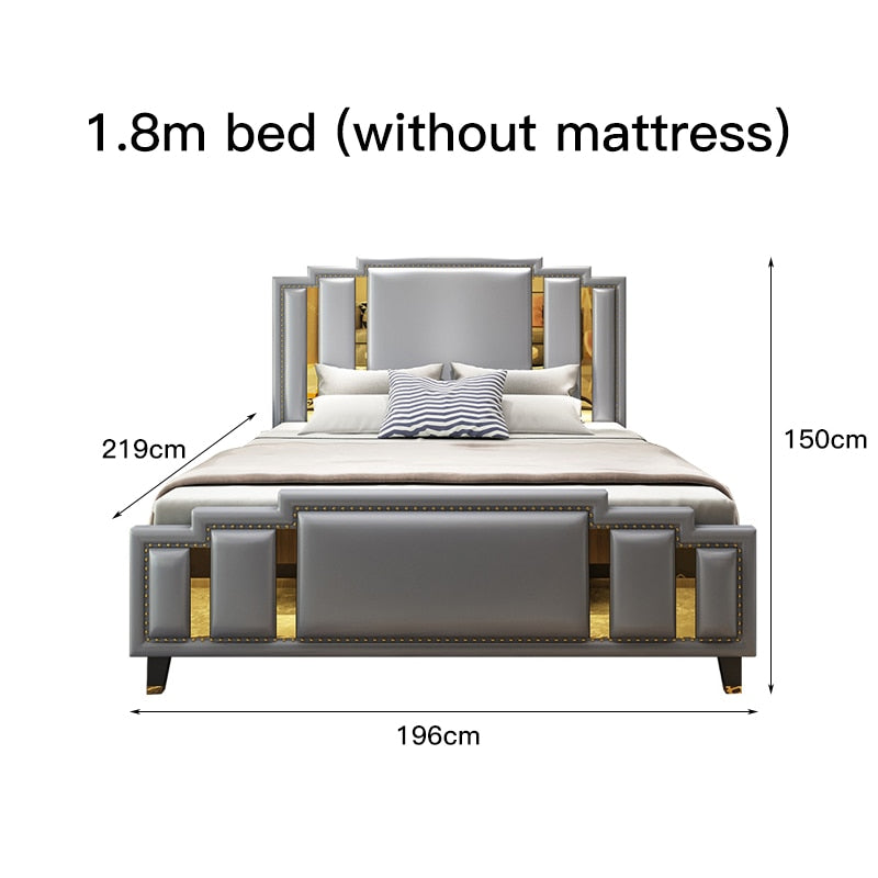 Luxury Bedroom Bed Furniture Modern Simple Cama Box Lit 2 Personnes Fashionable Disign Wood Bedroom Sets Bed Frame Queen