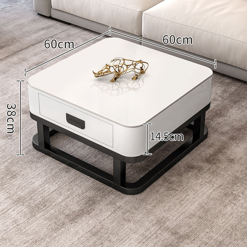 Tempered Glass 2 in 1 Combination Coffee Table with solid wooden Drawer Storage center table for Living Room coffe table desk