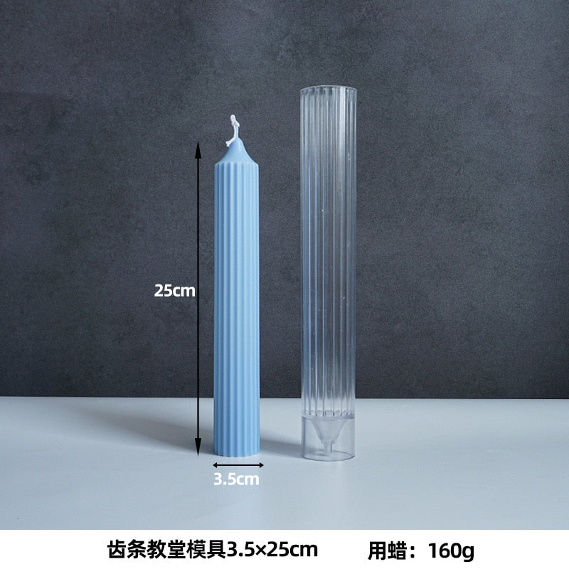 Long Pillar Wax Acrylic Candle Molds for DIY Handmade Scented Romantic Dinner Candle Injection Mould Home Decor Ornament