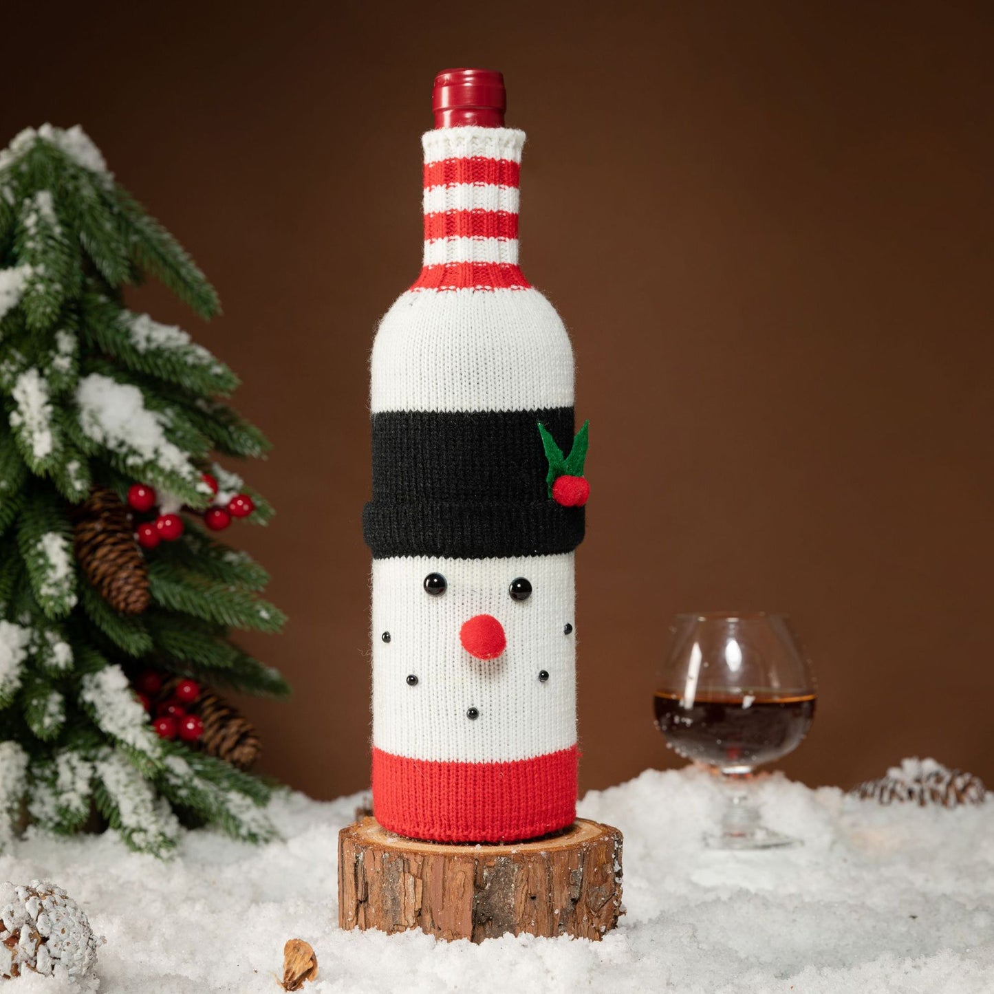 Merry Christmas Cartoon Santa Claus Snowman Elk Knitted Wine Bottle Cover Christmas Decorations For Home Xmas Ornaments Navidad