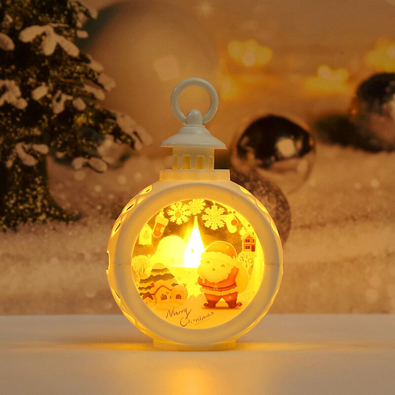 LED  Santa Claus Round Lights Chirstmas Decorations for Home Chirstmas Gifts for Kids Children Navidad New Year 2023 Home Decor