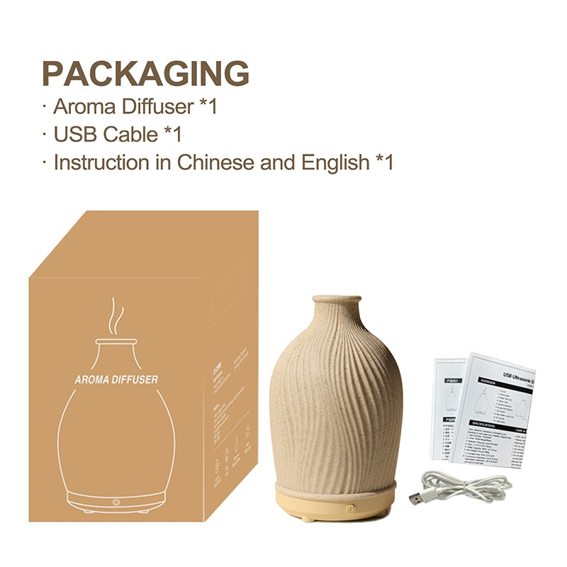 Essential Oil Fragrance Diffuser Ceramic wax burner Fashionable Ultrasonic Air Humidifier for Home Bedroom Living Room