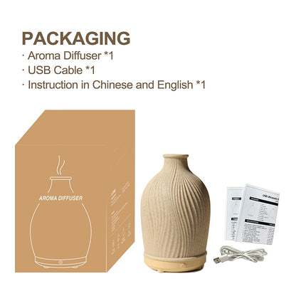 Essential Oil Fragrance Diffuser Ceramic wax burner Fashionable Ultrasonic Air Humidifier for Home Bedroom Living Room