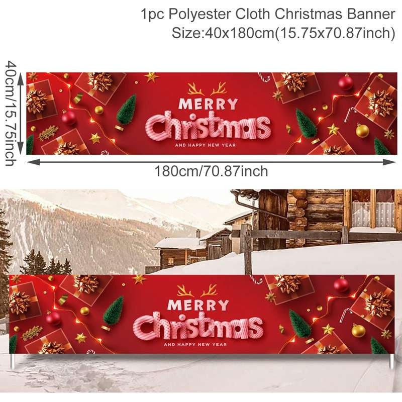 Christmas Outdoor Banner Flag Christmas Decoration For Home 2022 Xmas Ornaments Gifts Navidad Noel Natal Happy New Year 2023