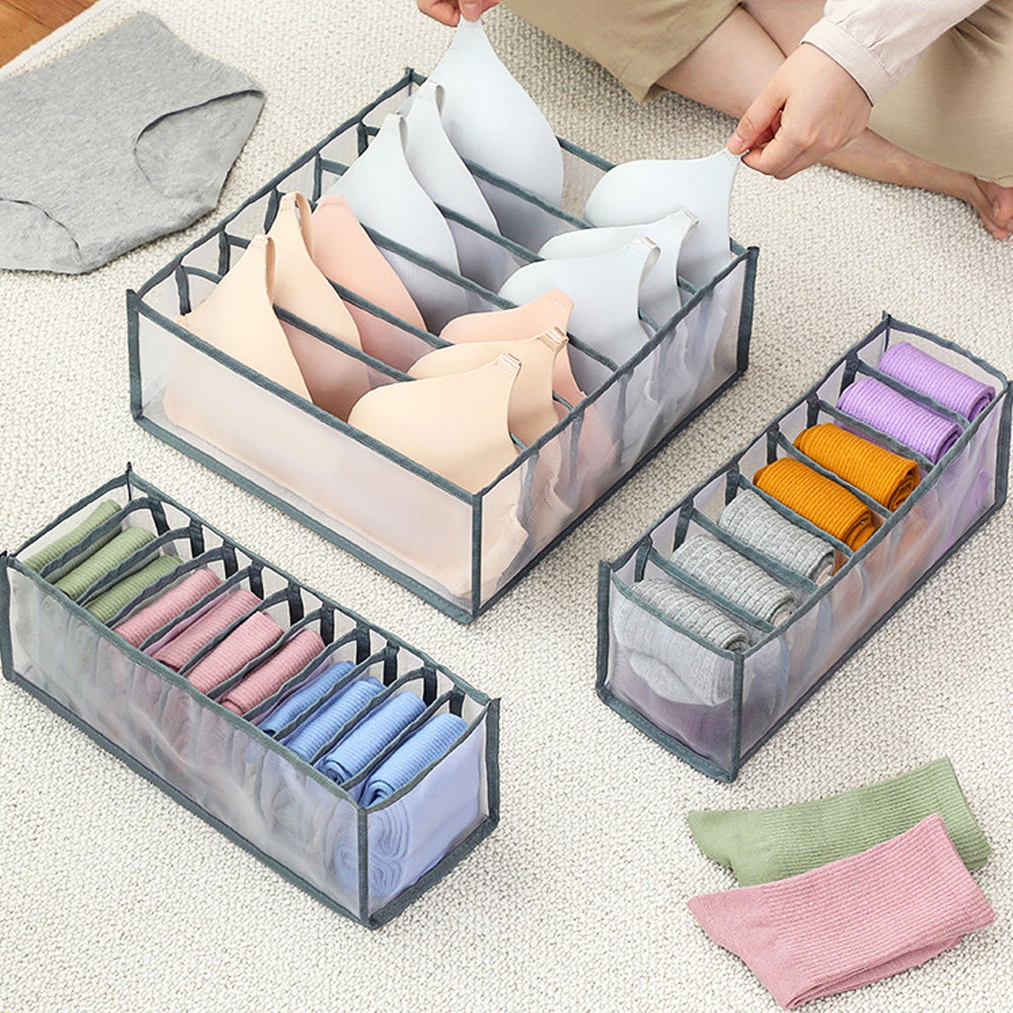 Underwear Organizer T-shirts Clothes Organizer Drawer Closet Organizers Socks Pants Storage Boxes Wardrobe Storage Organizers