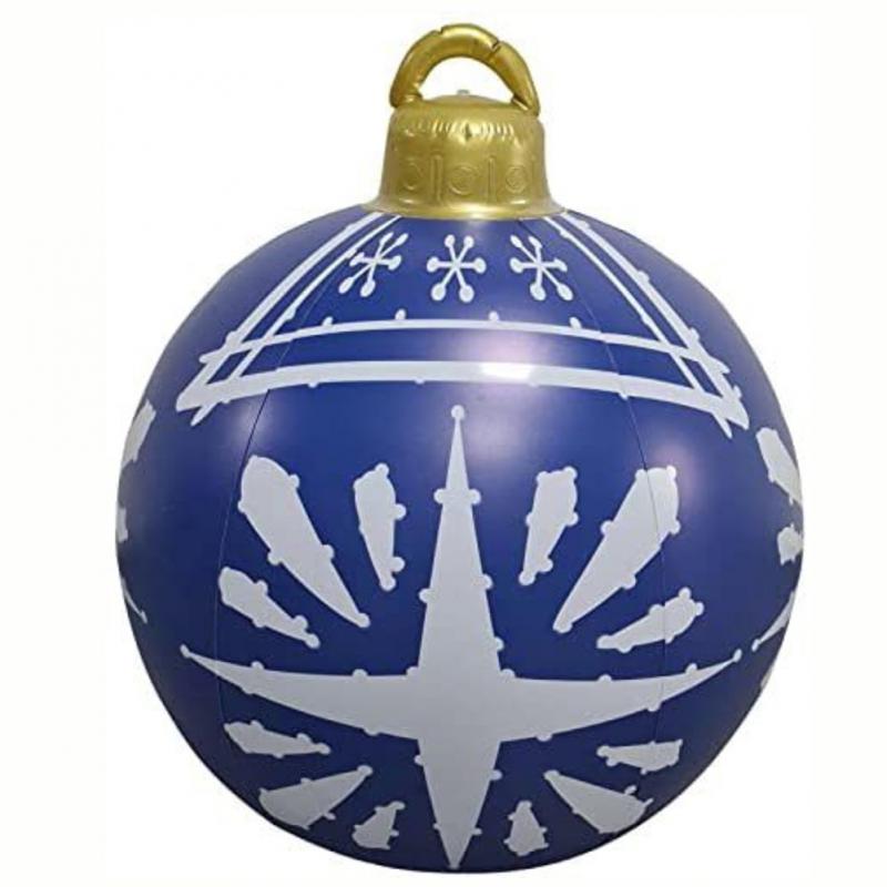 60CM Outdoor Christmas Inflatable Decoration Ball PVC Giant Big Ball Christmas Tree Decorations Toy Ball New 2023