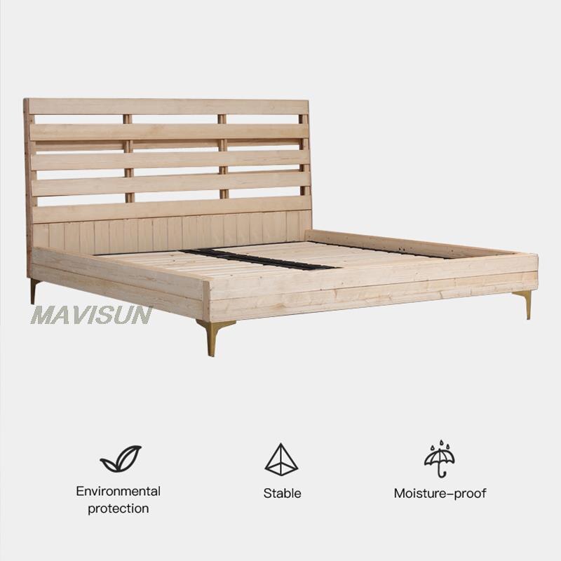 Nano Technology Cloth Bed Wash-Free Creative American Solid Wood 1.5 Bedroom Girl Bed Light Luxury Modern Simple 2021 New