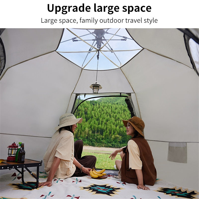 Outdoor Automatic Tents Foldable Thickening Hexagonal Tent Camping Equipment Picnic Camping Portable Awning