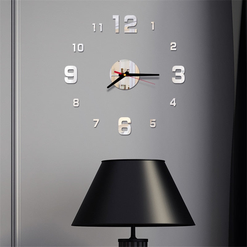 Modern Large Wall Clock 3d Mirror Sticker Unique Big Number Watch Diy Decor Wall Clock Art Sticker Decal Home Modern Decoration