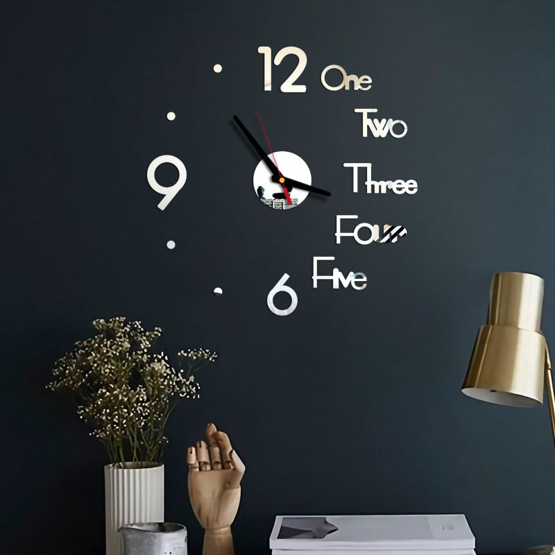 Modern Large Wall Clock 3d Mirror Sticker Unique Big Number Watch Diy Decor Wall Clock Art Sticker Decal Home Modern Decoration