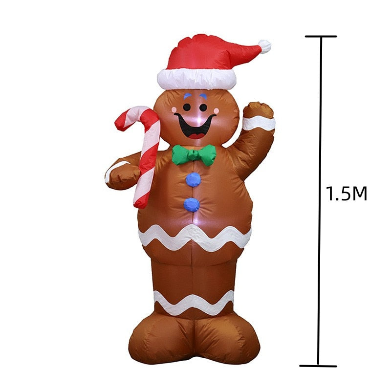 2.4M Large Christmas Inflatable Outdoor Decorations Santa Claus LED Light Outdoor Christmas Decoration for Home Garden New Year